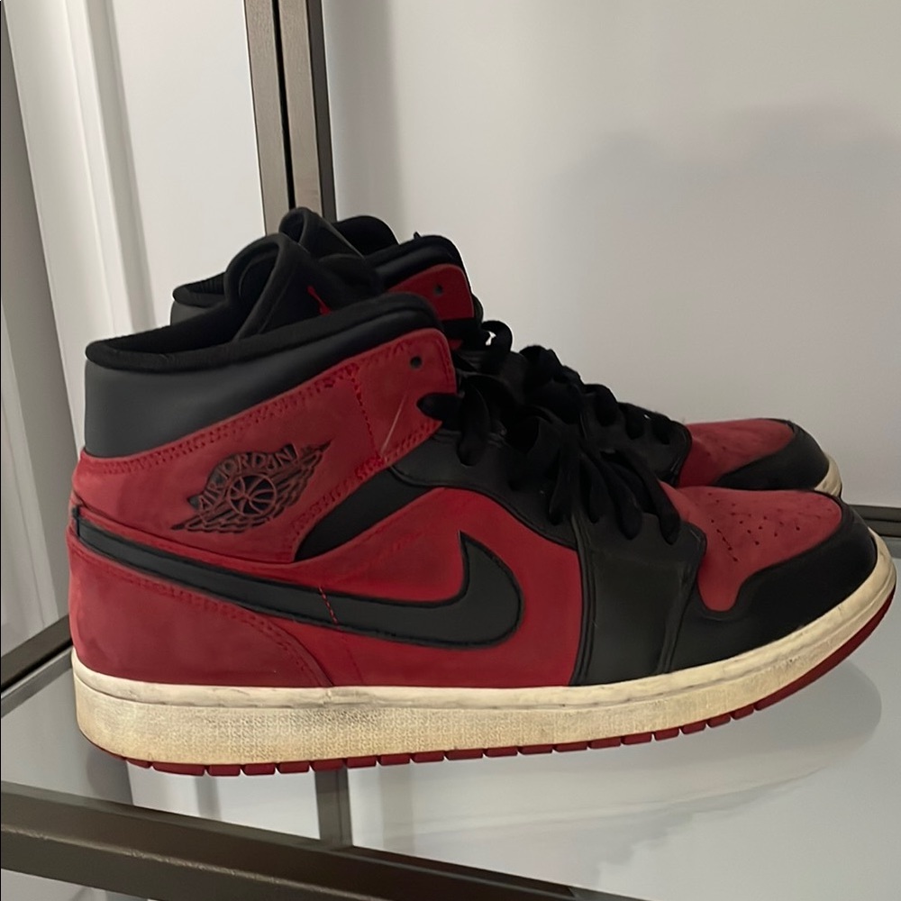 Jordan Red and Black Sneakers Iconic Design.